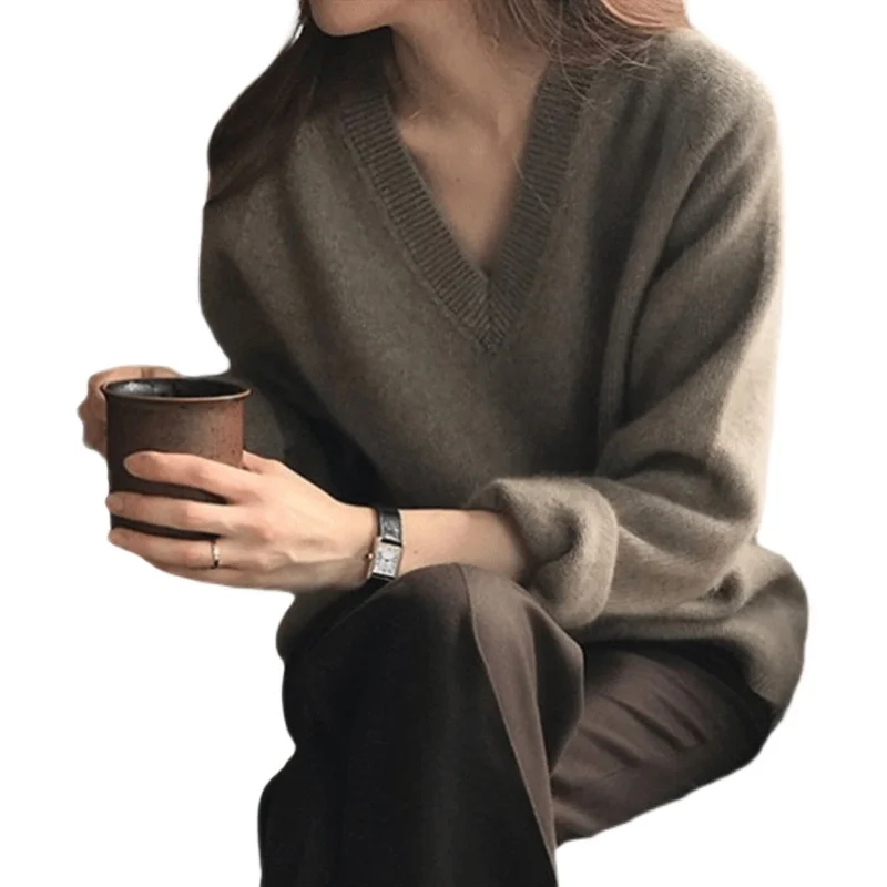 Осень-зима 2022 новая Корейская версия козьего свитера простой короткий свитер с