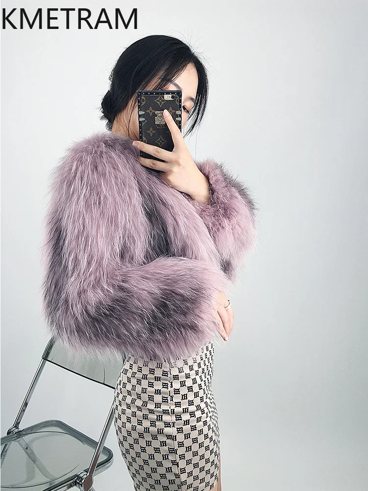 Женская шуба из натурального лисьего меха роскошная короткая меховая куртка 2024