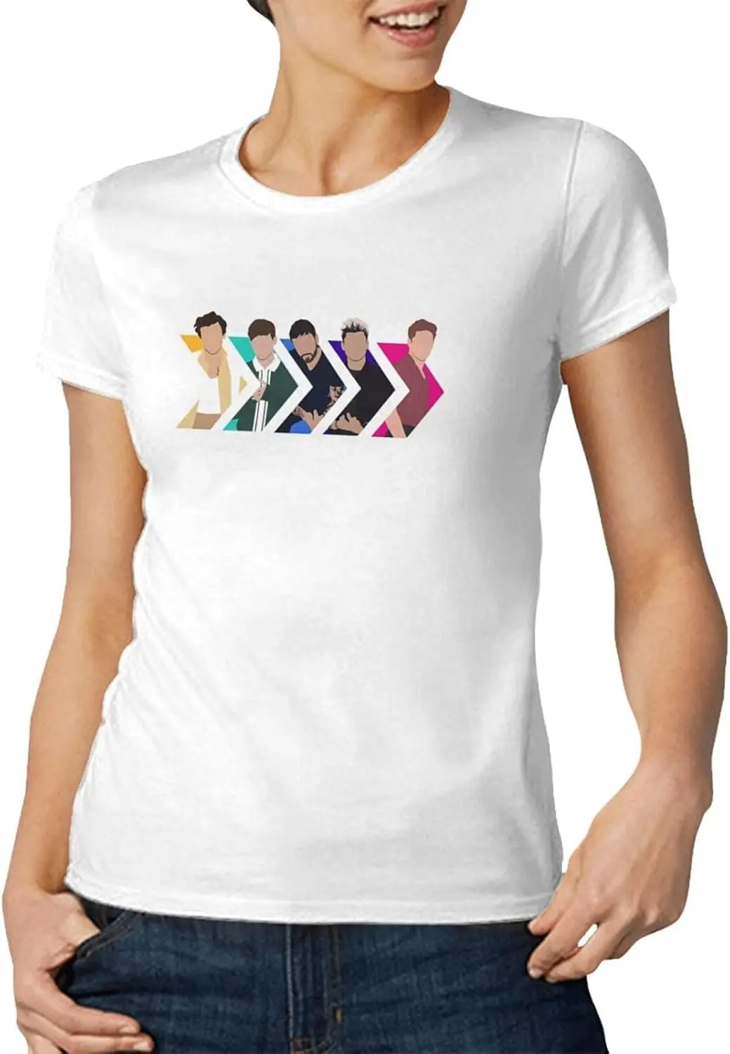 Женская футболка One Music and Direction с принтом повседневные топы круглым вырезом и