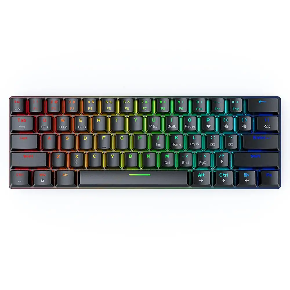 

BlitzWolf BW-KB0 61 Keys bluetooth 5.0 RGB Mechanical Keyboard Hot Swappable Wired Dual Mode 60% Gaming Keyboard with Software