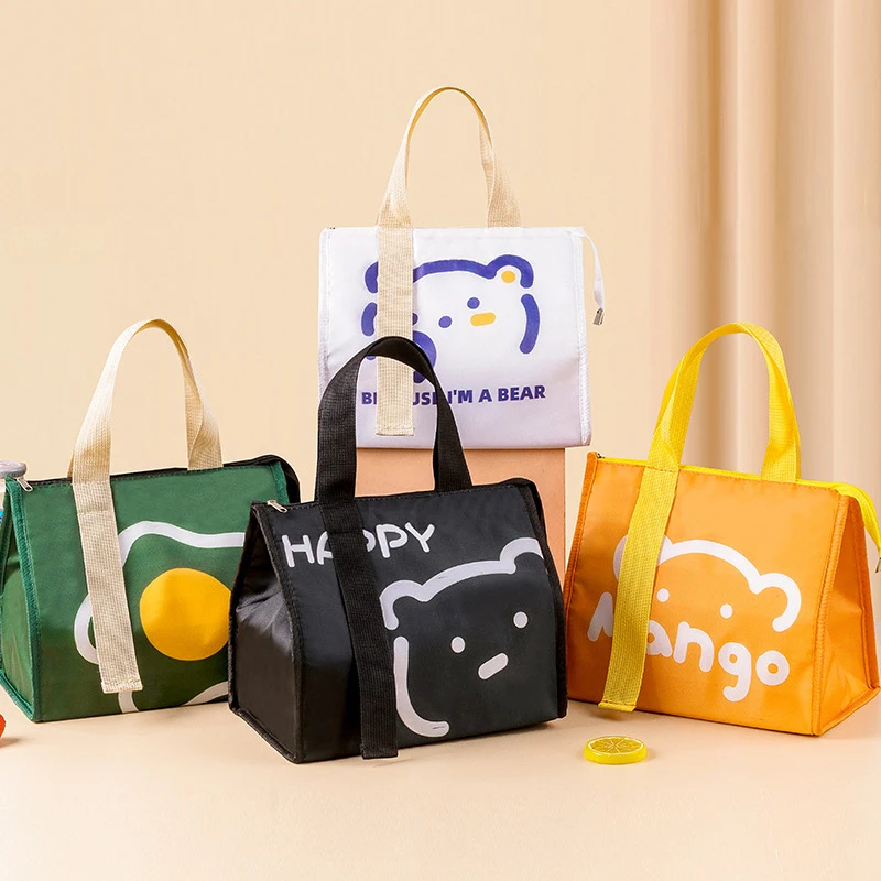 

Food Storage Container Bento Tote Food Bag Insulation Bag Travel Picnic Pouch Cartoon Waterproof Oxford Cooler Canvas Lunch Bag