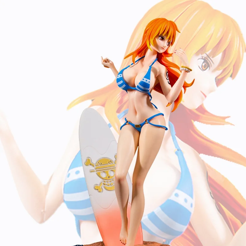 

33cm Anime One Piece Nami Figure Fashion Sexy Beach Surf Swimsuit Girl Action Figurine Pvc Model Collection Statue Doll Gift Toy