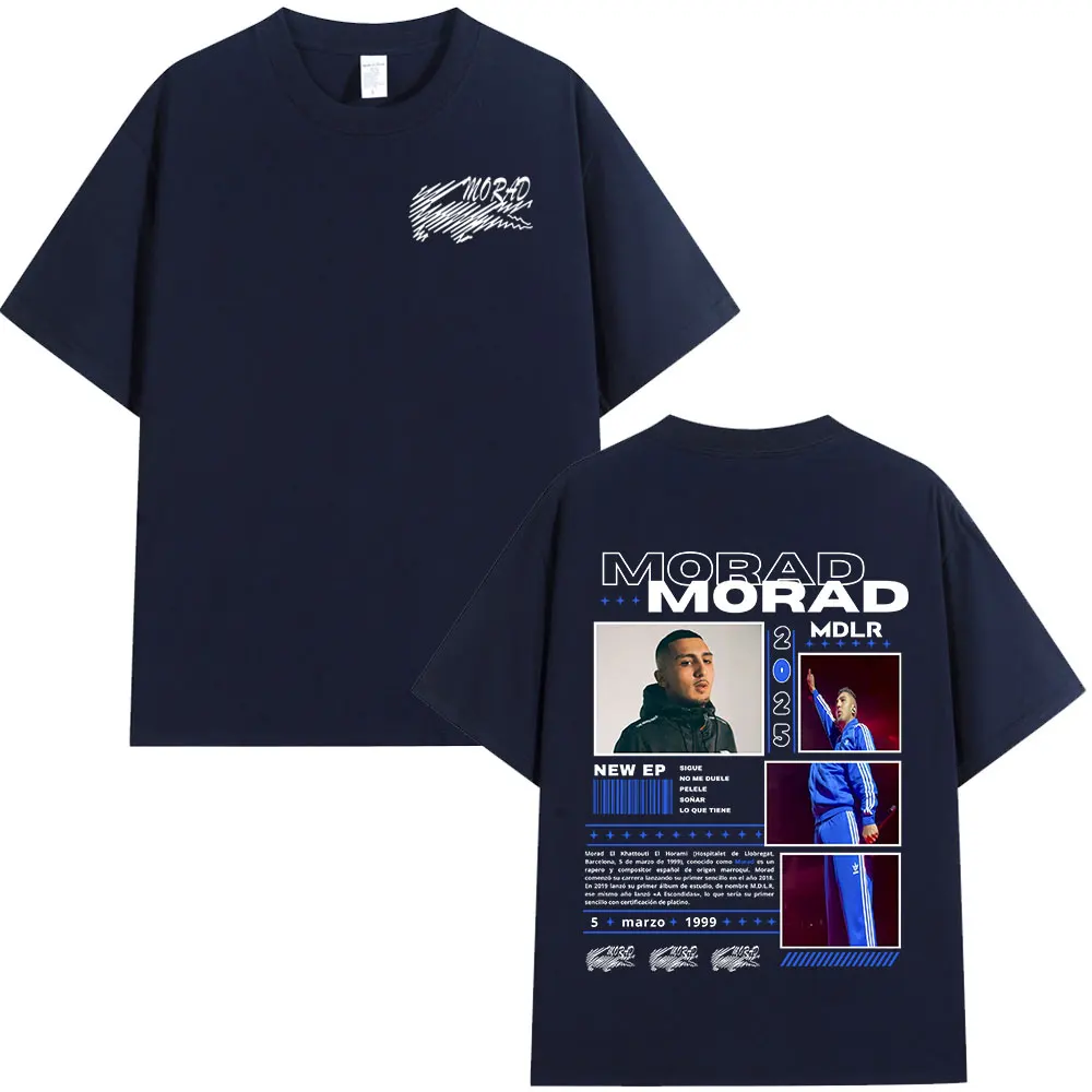 Фото Рэпер Morad M.D.L.R, футболки с графическим рисунком, мужская и женская одежда, модная винтажная футболка, хлопковые повседневные футболки большого размера с короткими рукавами №2