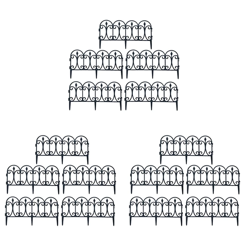 

BMBY-15 Pack Decorative Garden Fence Rustproof Iron Landscape Wire Folding Fencing Edge Patio Flower Bed Animal Barrier