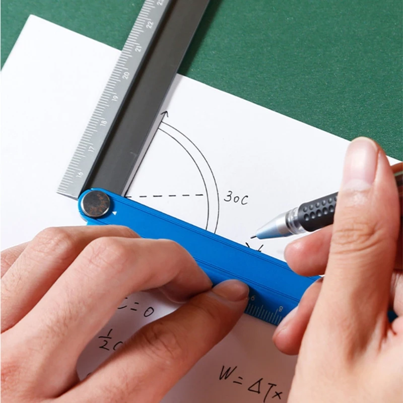 

Aluminum Alloy Foldable Ruler Simple Folding Metal Stationery Rule Measuirng Tool Blue & Black Purple & Black 30cm