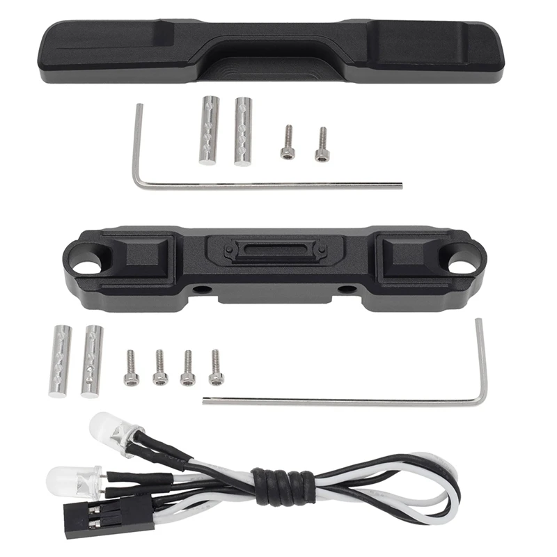 Metal Front And Rear Bumper With LED Light For Axial SCX24 Jeep Gladiator AXI00005 JLU AXI00002 1/24 RC Crawler Upgrades