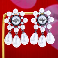 missvikki boho charm ins style nature pearl drop earrings for women bridal wedding party be original lady summer jewelry