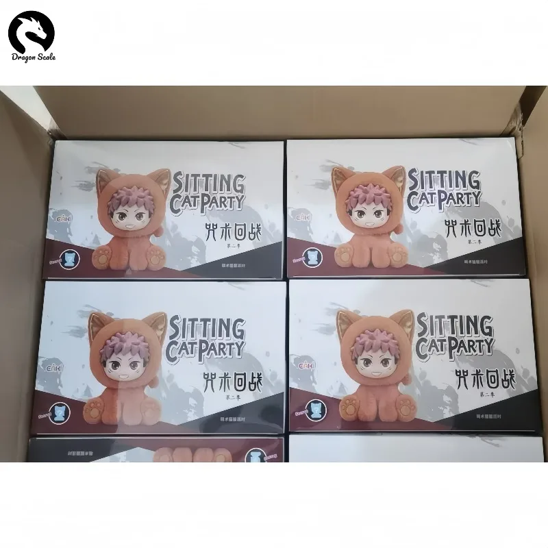 Фото В наличии: Оригинальный плюшевый брелок EAKI Jujutsu Kaisen «Кот на вечеринке», модная коллекционная фигурка-сюрприз, милый подарок №1