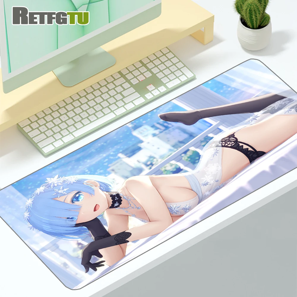 

Re Zero Anime Girl Large Gaming Mouse Pad Lock Edge Mouse Mat Keyboard Pad Desk Mat Table Mat Gamer Mousepad for CSGO