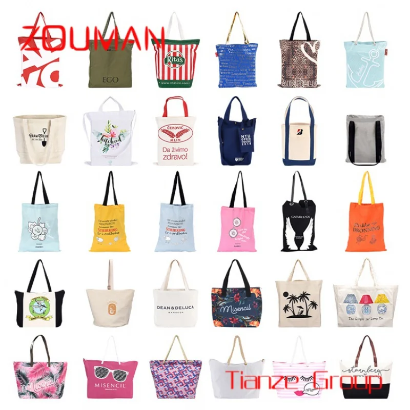 Экологически чистая большая простая многоразовая Органическая Сумка-тоут для