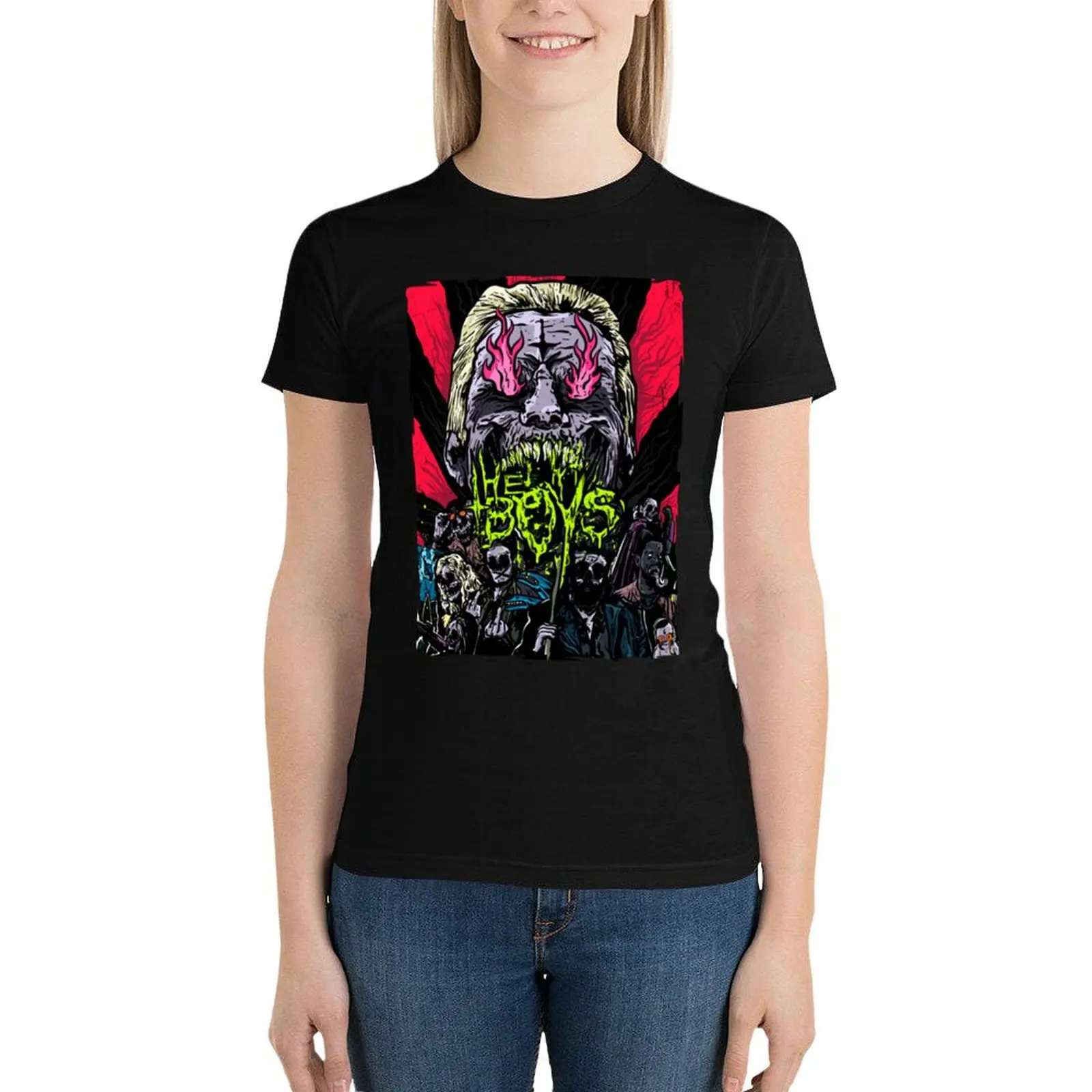 Футболка с изображением зла для мальчиков женская одежда большого размера