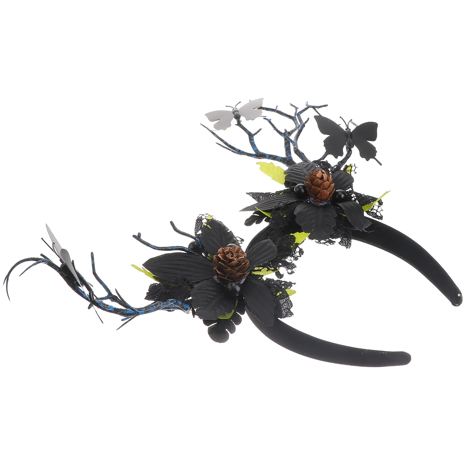 

Adult Fairy Costume Headband Flower-crown Hairband Branch Party Hoops Forest Headdress Dance Adjustable Butterflies Women's