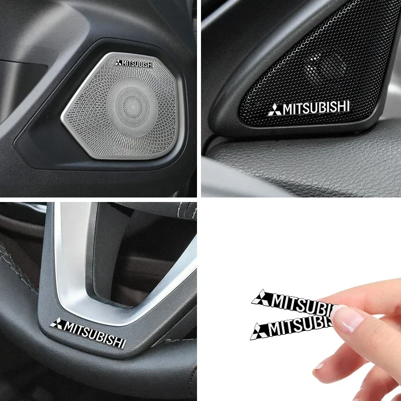 3D Metal Aluminum Audio Decorate Emblem Stickers Universal For Mitsubishi Lancer Outlander 9 Eclipse Pajero Car Goods