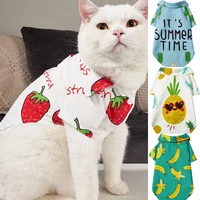 fruit print style pet t shirts thin breathable spring summer dog cat clothes for pet anti hair loss vest short sleeves costume