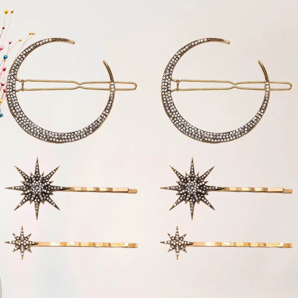 

Hair Starmoon Clip Clips Rhinestone Bobby Hairpin Minimalistvintage Barrettes Women Gold Pin Accessories Jewelry Clamps Styling