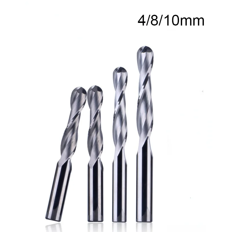 

Спиральная фреза с 2 канавками, 4/8/10 мм, с лезвием, Концевая фреза с ЧПУ, для древесины МДФ, твердосплавный инструмент, 1 шт.