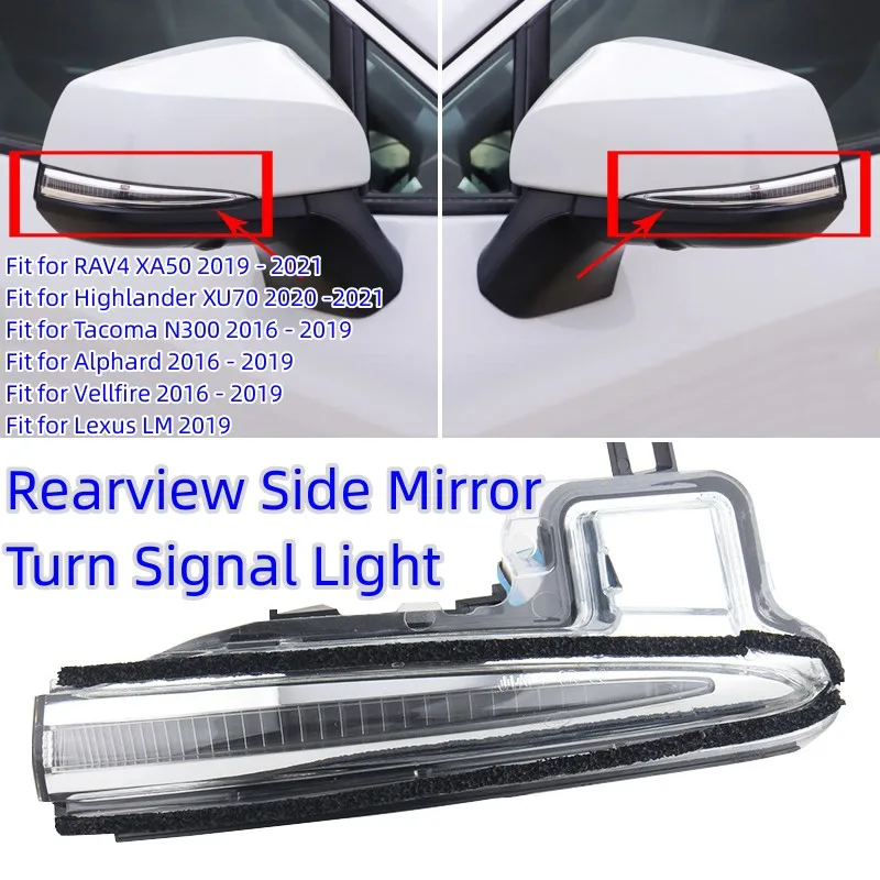 

Car Rearview Side Mirror LED Turn Signal Light For Lexus LM For Toyota Alphard Vellfire Tacoma Highlander RAV4 2016-2020