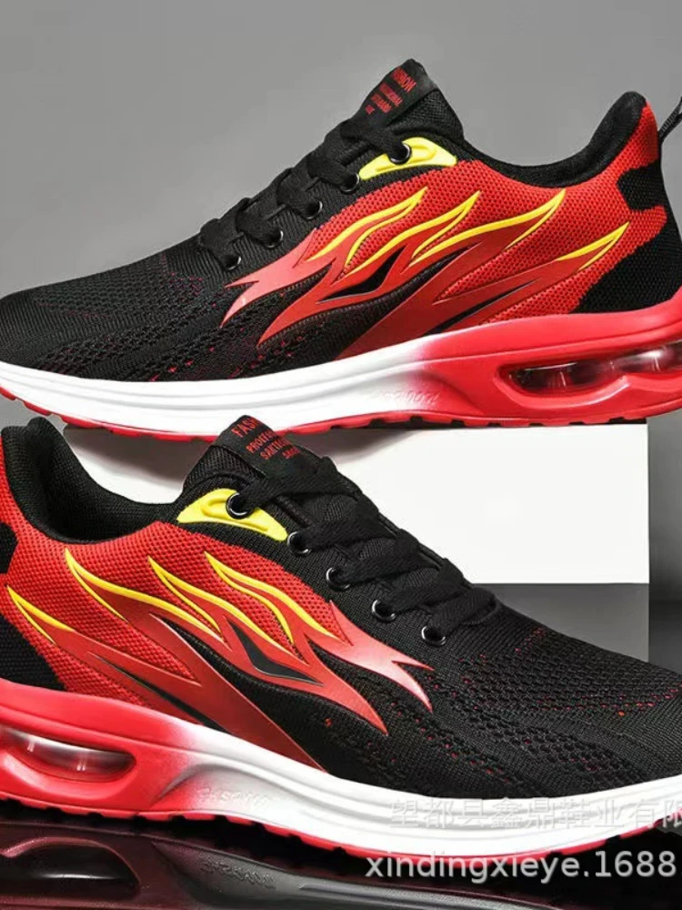 

Spring New Men's Shoes Low Top Running Shoes Lightweight Casual Shoes Mesh Shoes Air Cushion Sneakers