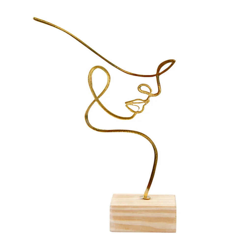

Face Sculptureabstract Metal Decor Iron Rack Jewelry Hat Statue Hanging Necklace Minimalist Organizer Holder Display