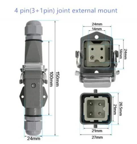 

Прямоугольный авиационный разъем, HDC HA 4 5 6 8 Pin Водонепроницаемый сверхмощный разъем «папа» мама