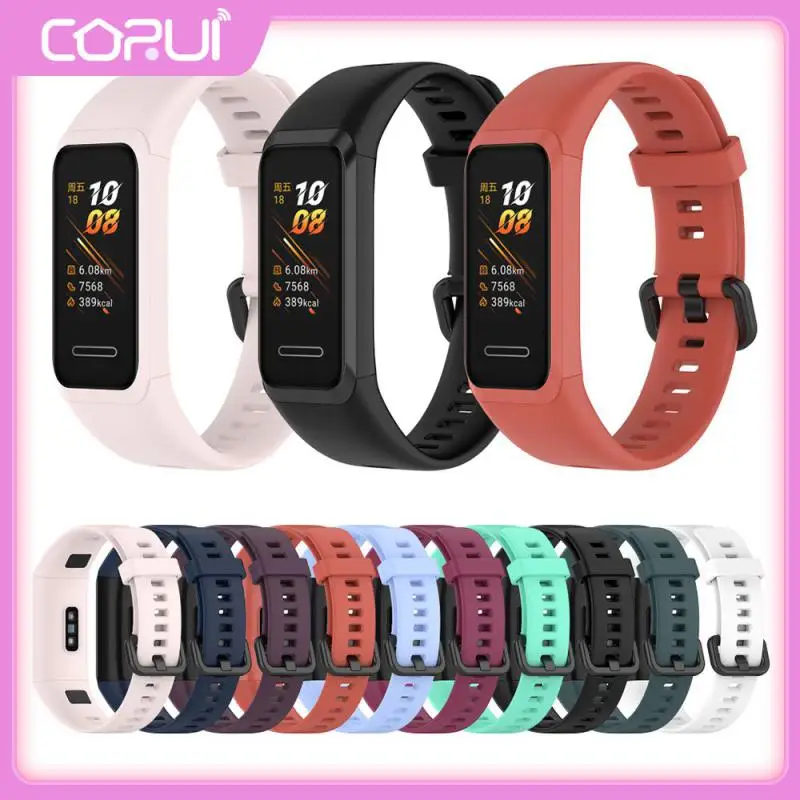 

Unisex Thickened Wrist Band Bracelet Replacement Bands Adjustable Wristband Soft Correa Silicone Strap For Huawei Band 4