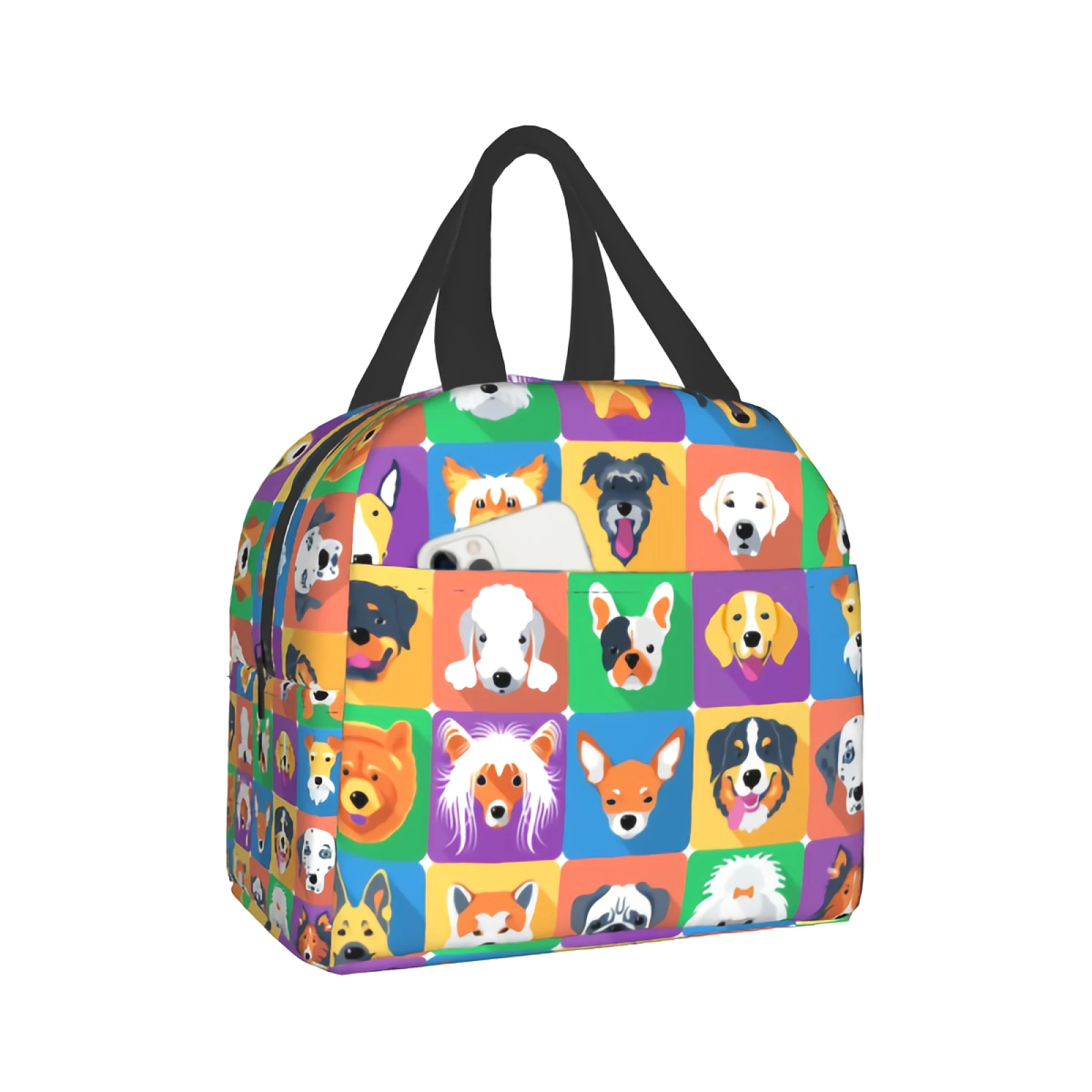 

Dogs Icon Lunch Bag Insulated Lunch Box Soft Cooler Cooling Tote for Kids Adult Men Women for Office Work School Picnic