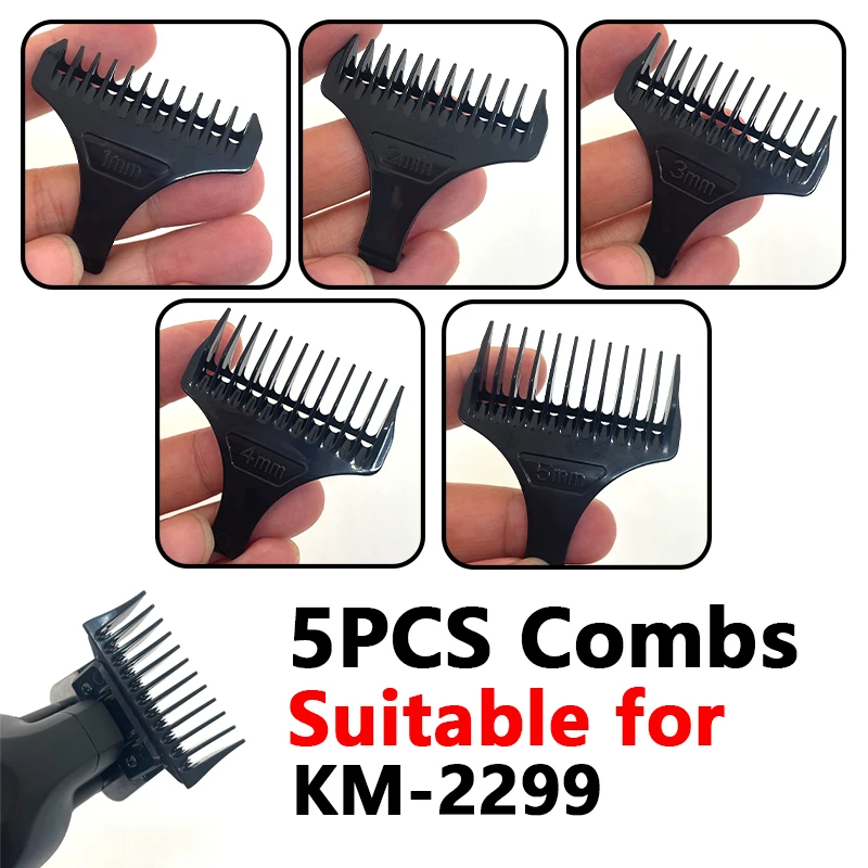 KM-2299 0mm Hair Trimmer Limit Comb Universal Black Guards H