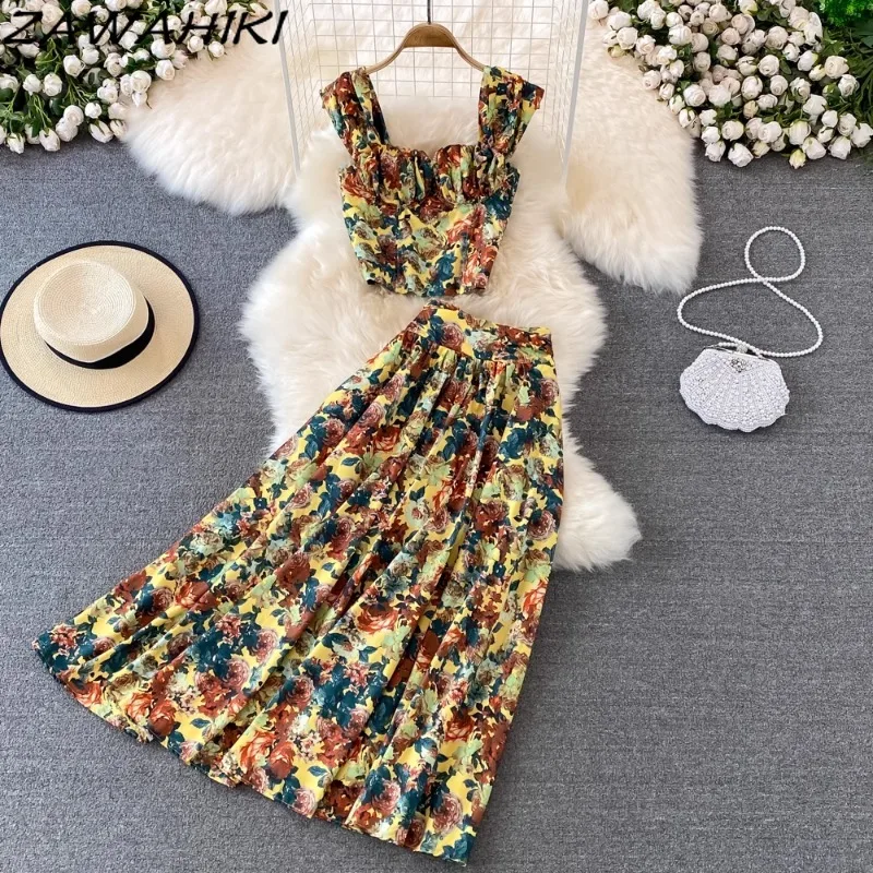 Женская Цветочная одежда Женский праздничный Топ без рукавов с оборками +