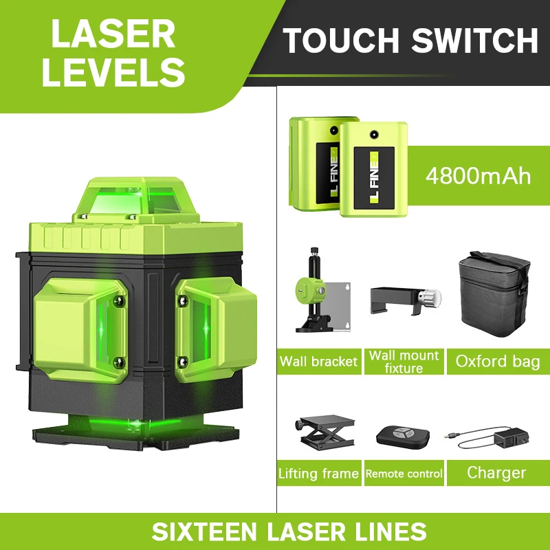 L FINE 8/16/12 Lines 4D Laser Level Tools Cross Green Laser Beam Line Remotely Control Horizontal Vertical Laser Level Tool