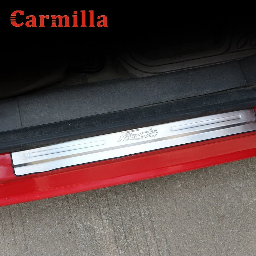 

Carmilla наклейка на дверь автомобиля из нержавеющей стали, наклейка на пороги для Ford Fiesta MK7 2009-2014, аксессуары для стайлинга автомобиля