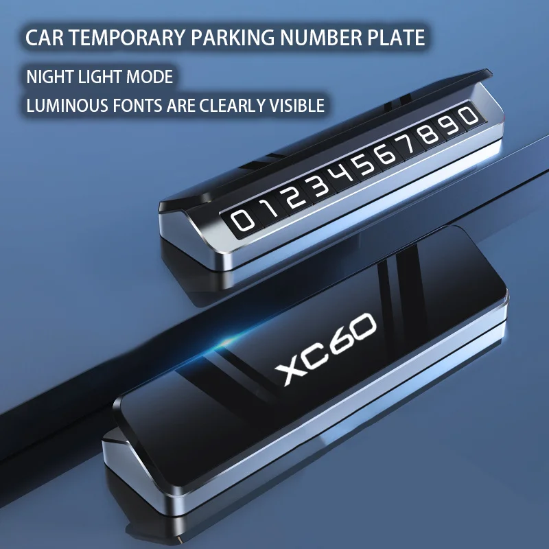 

Aluminum Alloy Mobile Phone Temporary Parking Number Plate For Volvo XC60 S60 R XC90 XC70 XC40 V60 V40 X50 2020 Accessories 2023