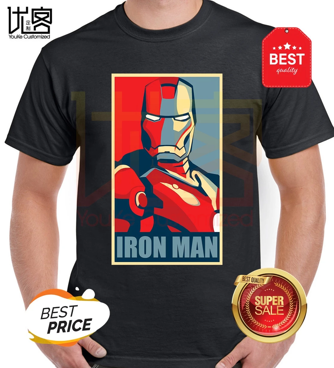 

2020 iron man t shirt men's women's 100% cotton short sleeves tops tee printed Crewneck casual t-shirt