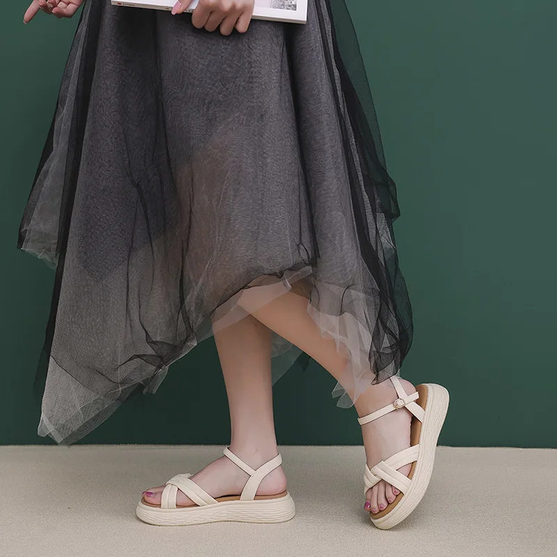 AIYUQI Sandals Women Flat 2023 New Weave Rome Ladies Summer Sandals Wear Fashion Beach Sandals For Girls