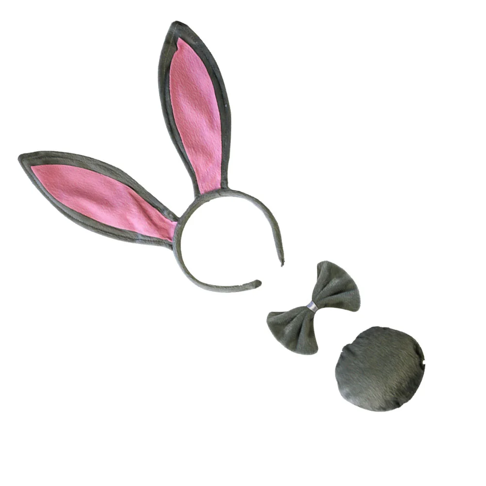 

3 Pcs Stuffed Rabbit Plush Rabbit Ear Hairband Clothing Bunny Tail Ears Bunny Ear Headband Parent-child