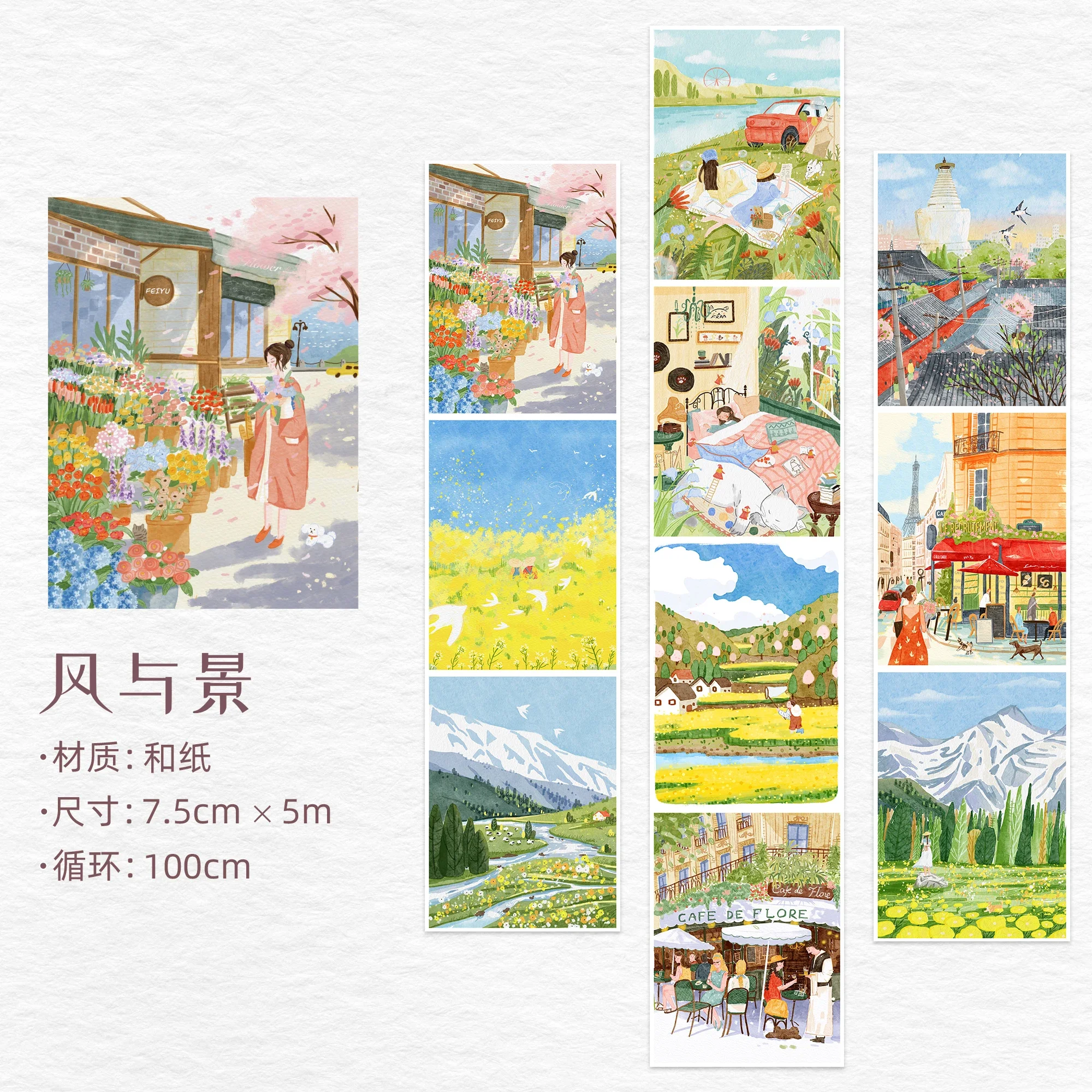 

Скотч Washi PET Tape Die Cut Ins New Girl WT
