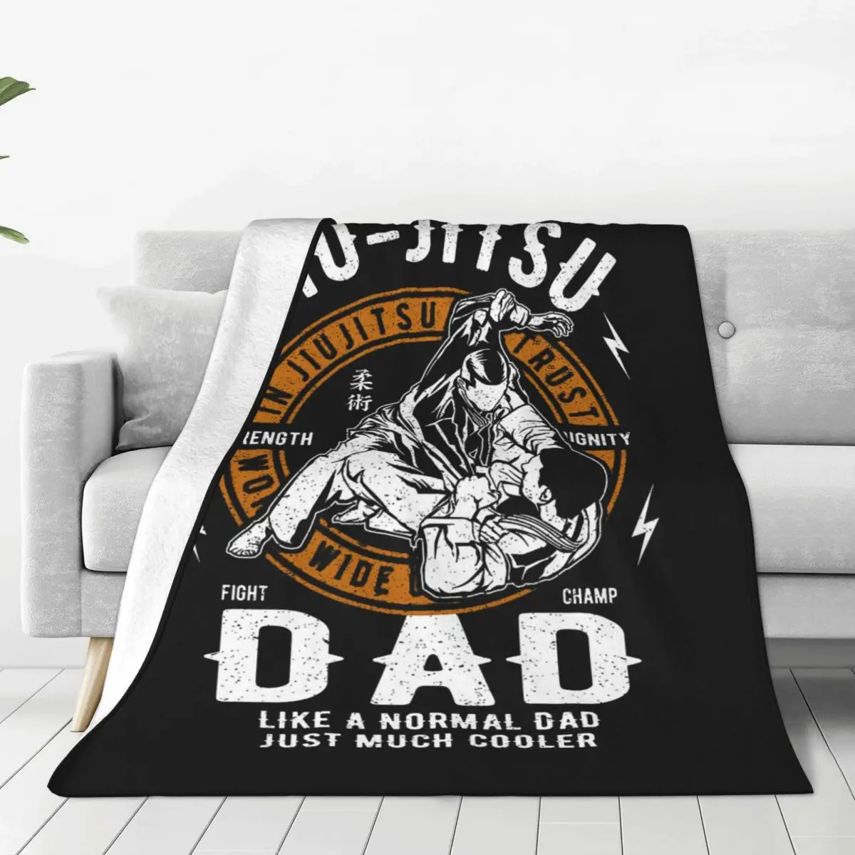 

BJJ MMA Mens Brazilian Jujitsu Fleece Blanket Jiu Jitsu Funny Throw Blankets for Home Hotel Sofa Rug Piece