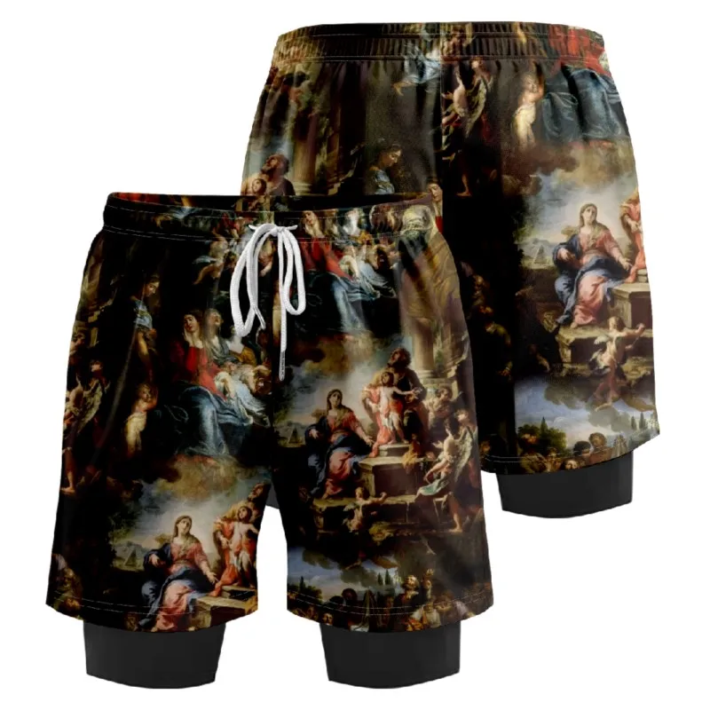 Шорты мужские с 3D принтом спортивные короткие баскетбольные штаны Спортивная