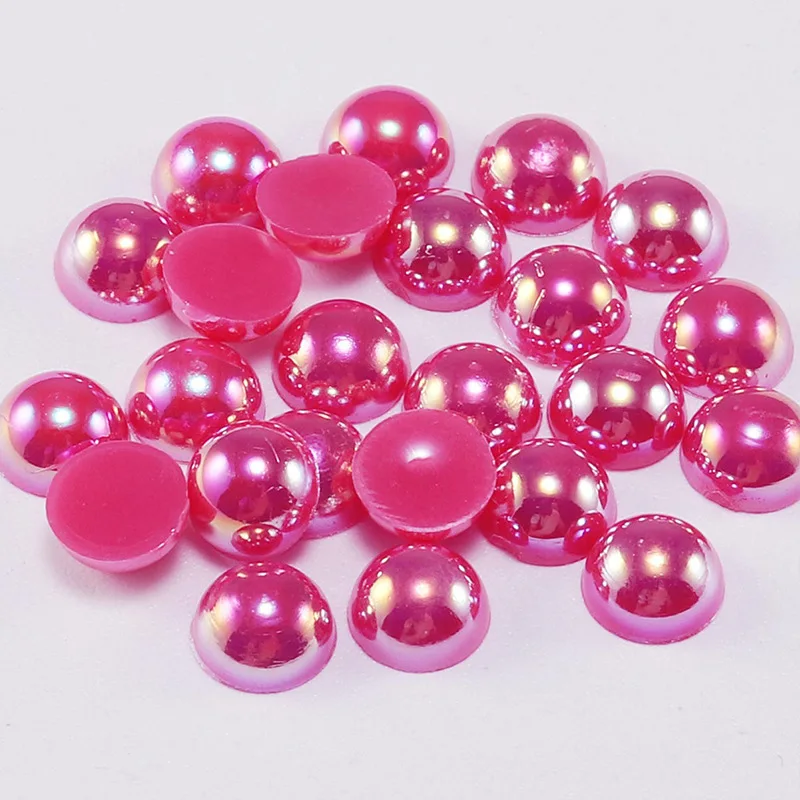 

2mm-14mm Semicircle Flat Bottom AB Color ABS Imitation Pearl Acrylic Resin Half Face Pearl DIY Mobile Phone Manicure