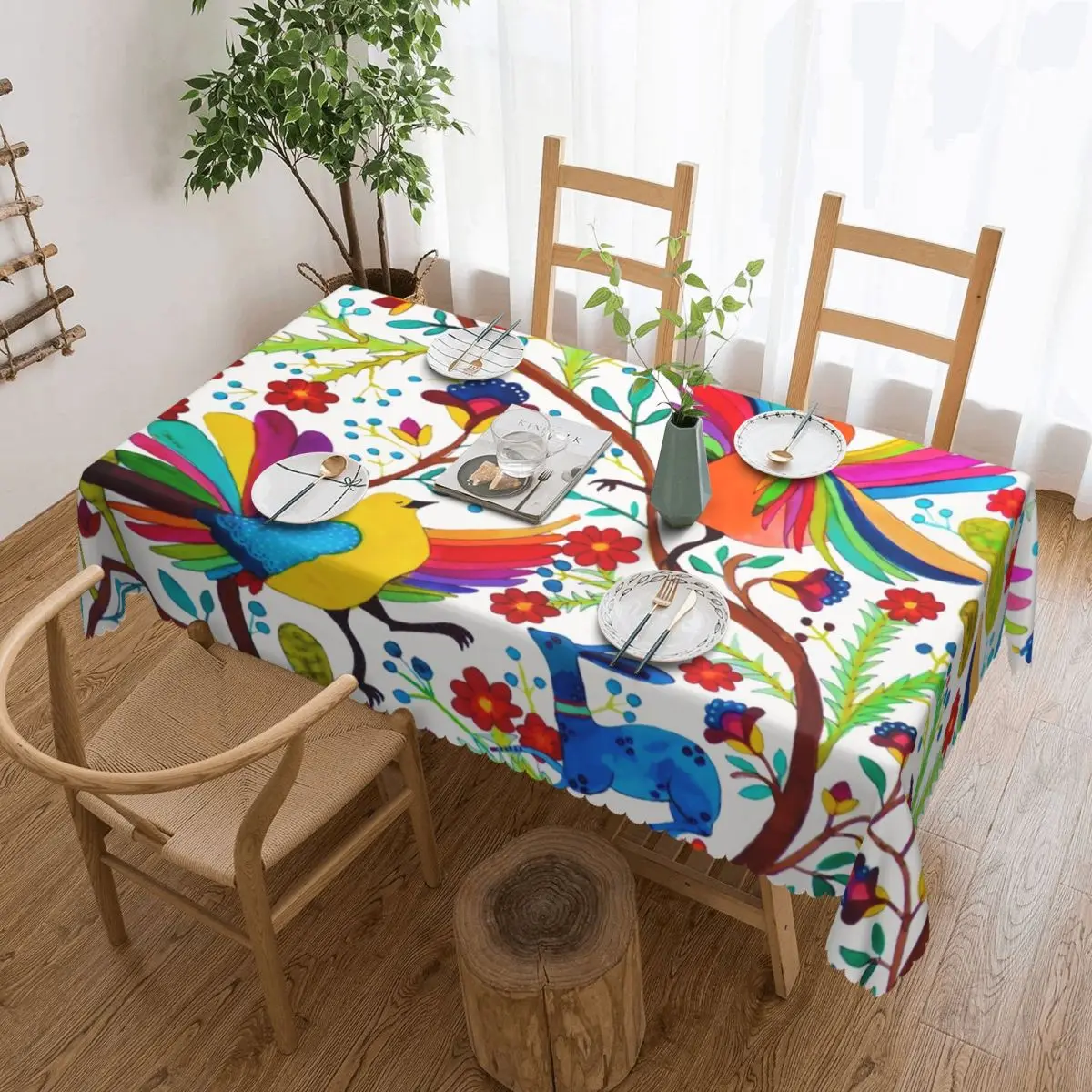 

Мексиканская прямоугольная скатерть Otomi с цветами Amate, маслостойкая Скатерть, текстильные скатерти для стола в мексиканском стиле