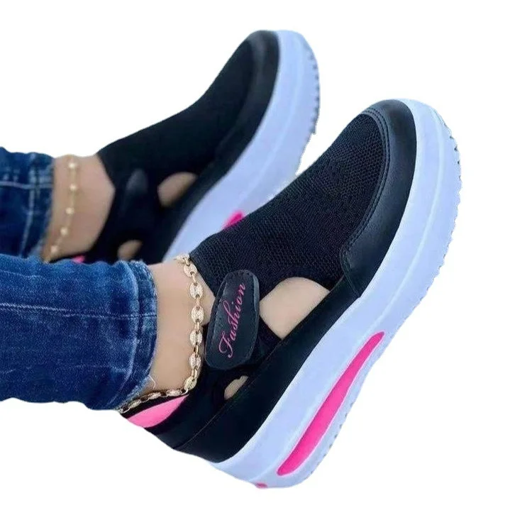 Women's 2022 Summer New Breathable  Wedge Heel Casual Sneakers Non-slip Women's Vulcanized Shoes