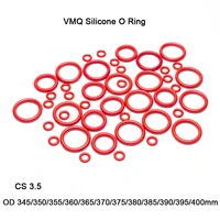 5pcslot red vmq silicone o ring gasket rubber washer cs 3 5mm od 345mm400mm food grade silicon o ring gasket rubber o ring