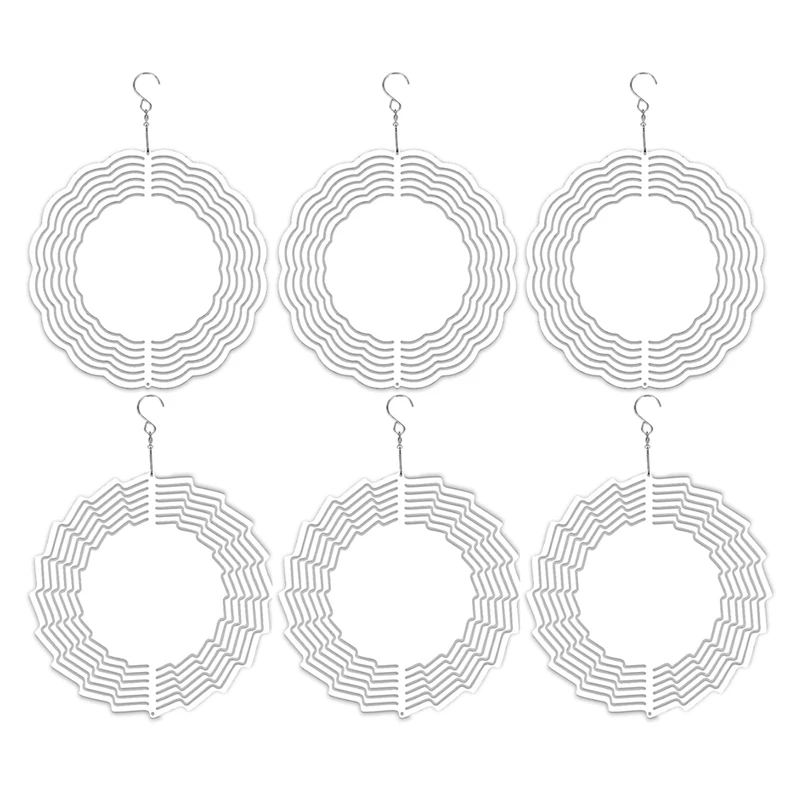 

6 Pack Sublimation Wind Spinner Blanks 3D Sublimation Wind Spinner Blanks For Indoor Outdoor Garden Decoration