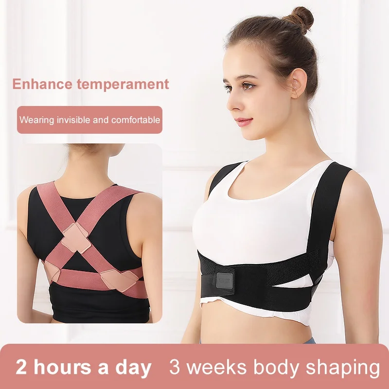 

Female Back Posture Correction Belt Corset Lumbar Bandage Adjustable Shoulder Upper Back Support Belt