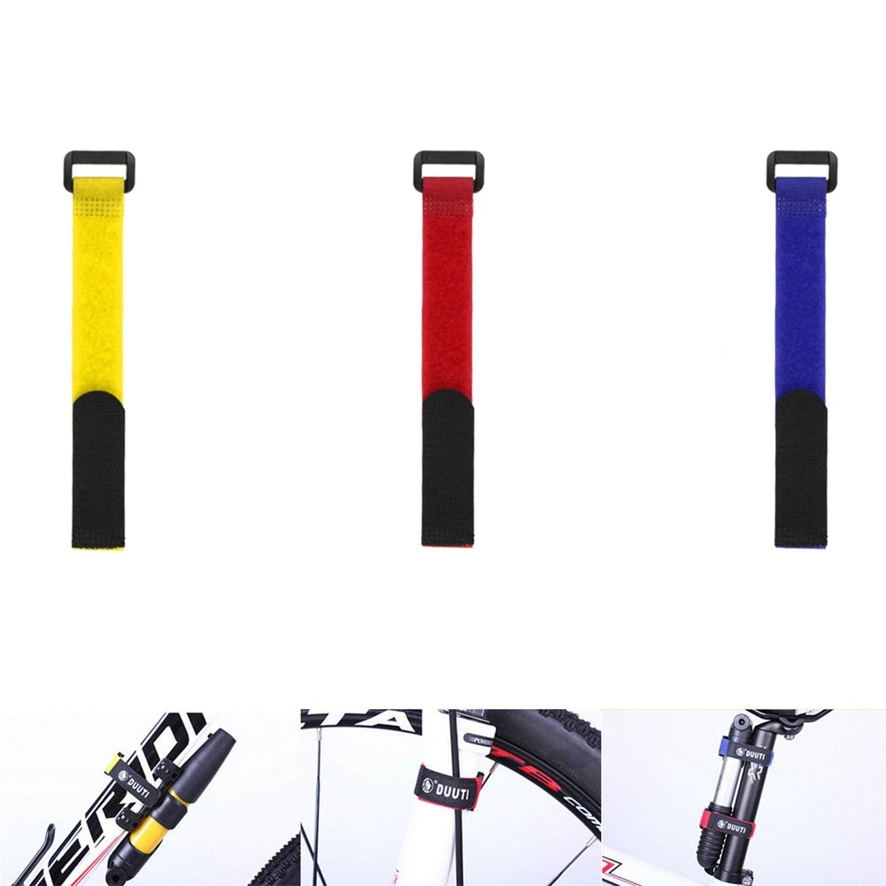

4pcs Bicycle Adjustable Nylon Pump Strap Bike Brake Shift Cable Ties Holder Durable Multifunction Straps Water Bottle Accessorie