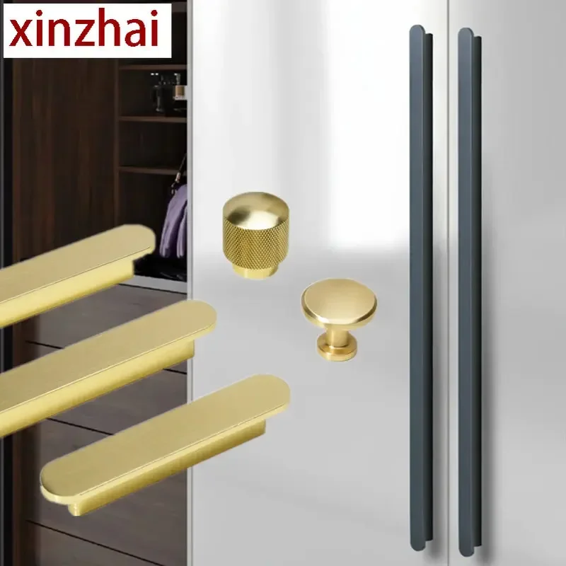 Мебель золотые длинные ручки алюминиевый сплав шкафчик шкафа кухонные фурнитура