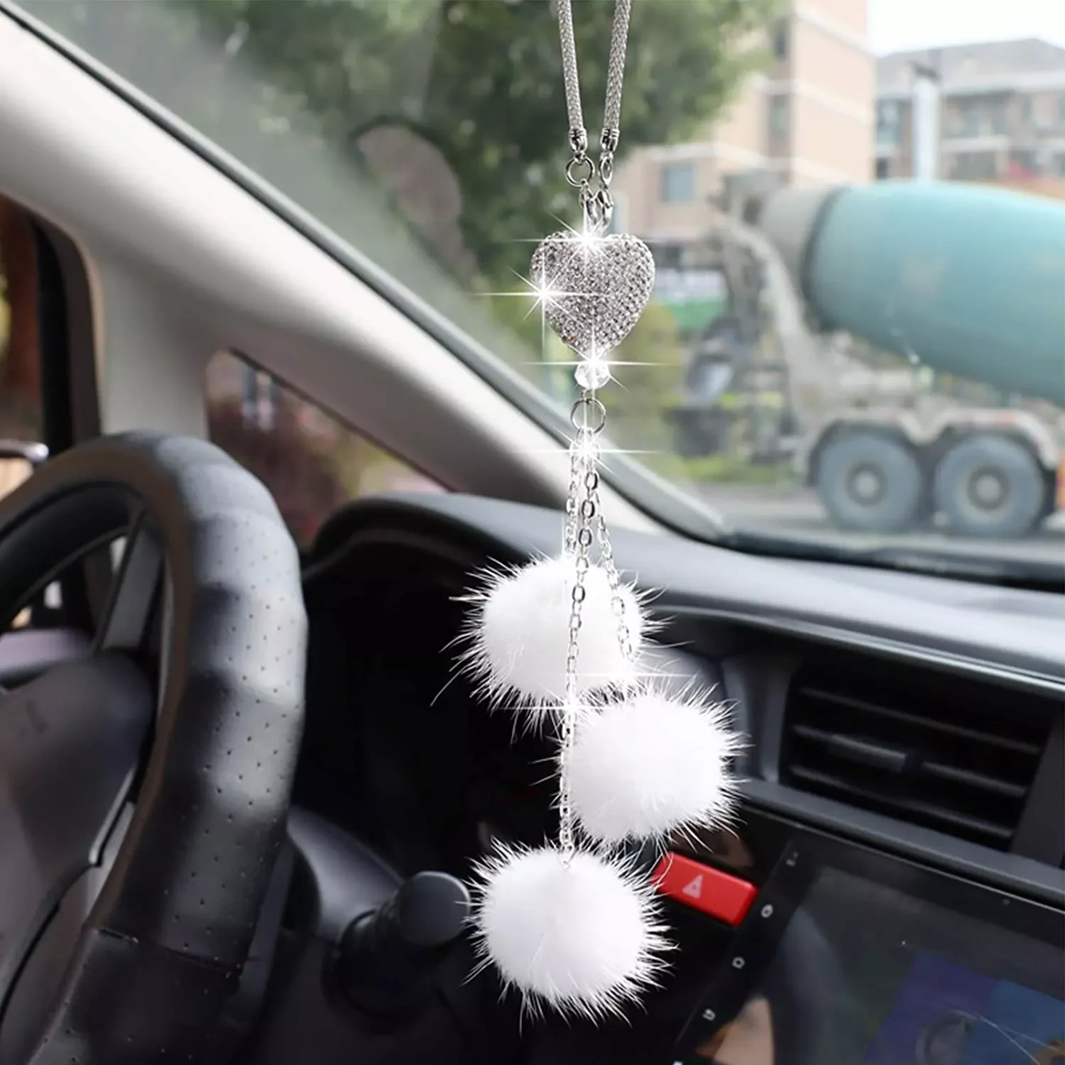 

Fashion Car View Mirror Hanging Pendant Auto Home Decor Lucky Vehicle Ornament Mini Car Accessory Interior Hanging For Girls