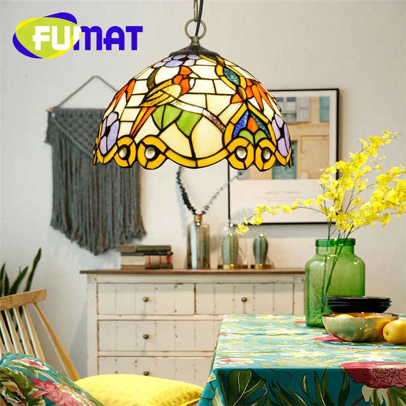 

FUMAT Tiffany stained-glass chandelier Art Deco Living Room Dining Room Bar Balcony Corridor small chandelier Baroque style
