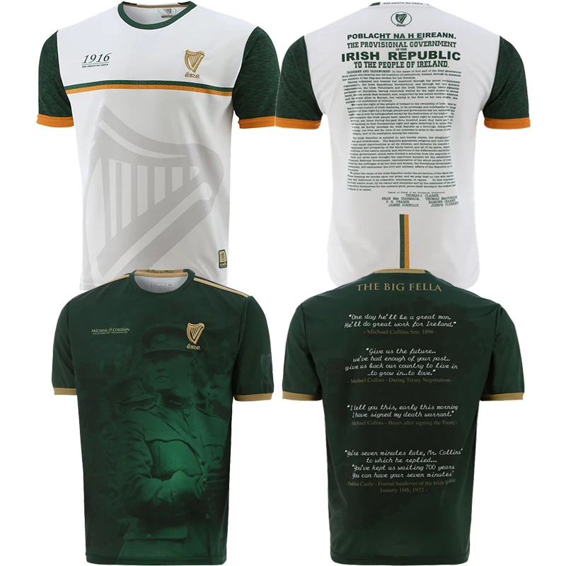 

1916 GAA Michael Collins Commemoration Jersey Ireland Men's Shirt Top Quality Free Delivery Size: S-5XL