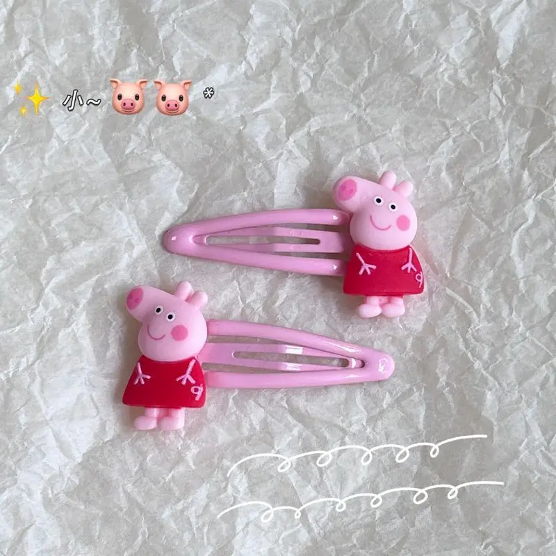 Kawaii Свинка Пеппа заколка для волос девочек милая челка с боковой заколкой