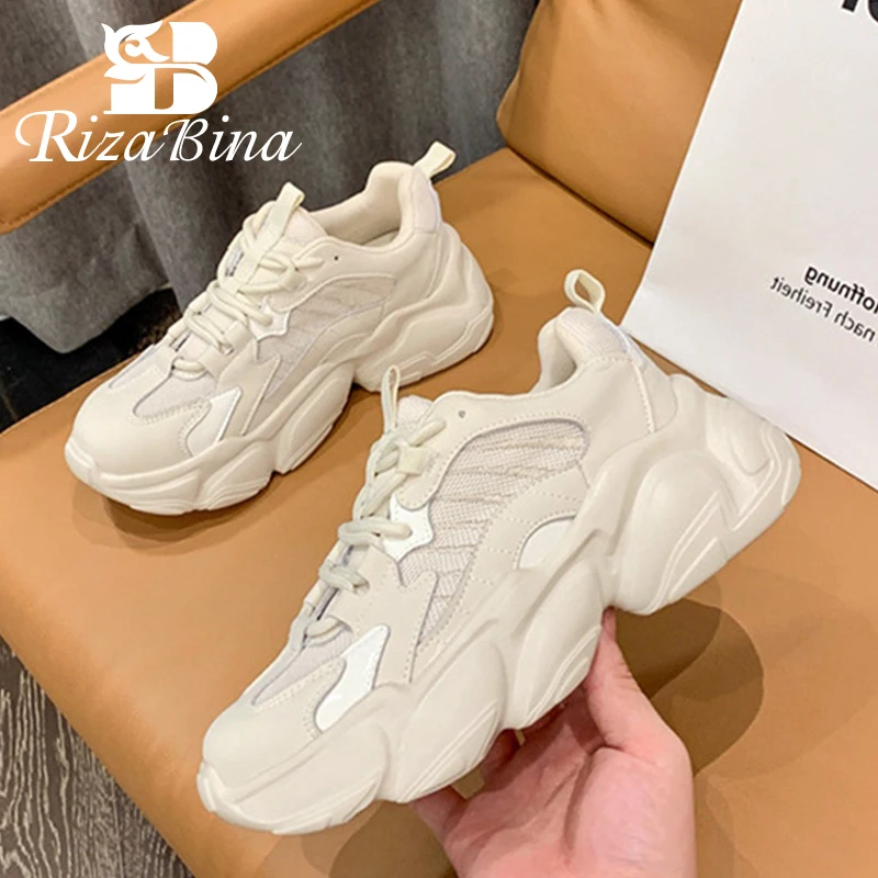 

RIZABINA Sneaker Women Thick Bottom Female Shoes Casual Platform Ins Fashion 2022 New Arrival Lady Stylish Footwear Size 35-40